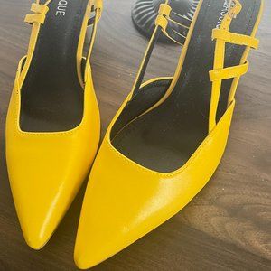 Yellow Kitten Heel Spring Shoes